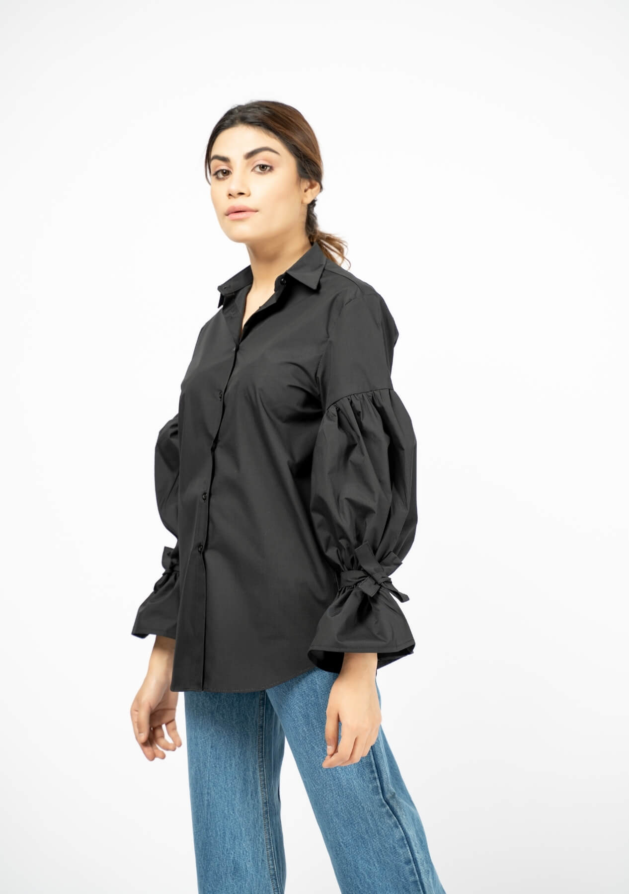 Balloon Sleeve Shirt - white | Women Western Shirt | Nine Ninety Nine