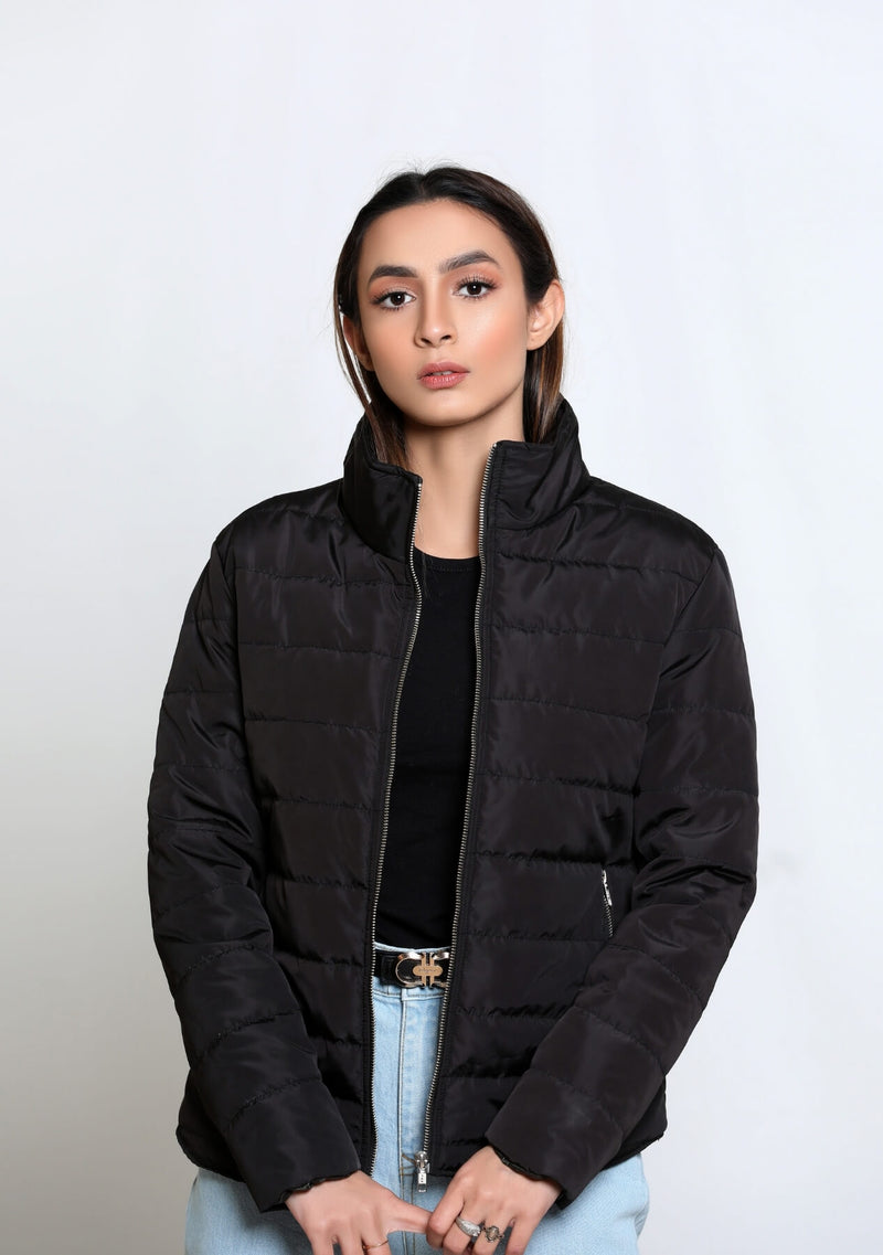 Puffer Jacket (curved hem) - black – Nine Ninety Nine