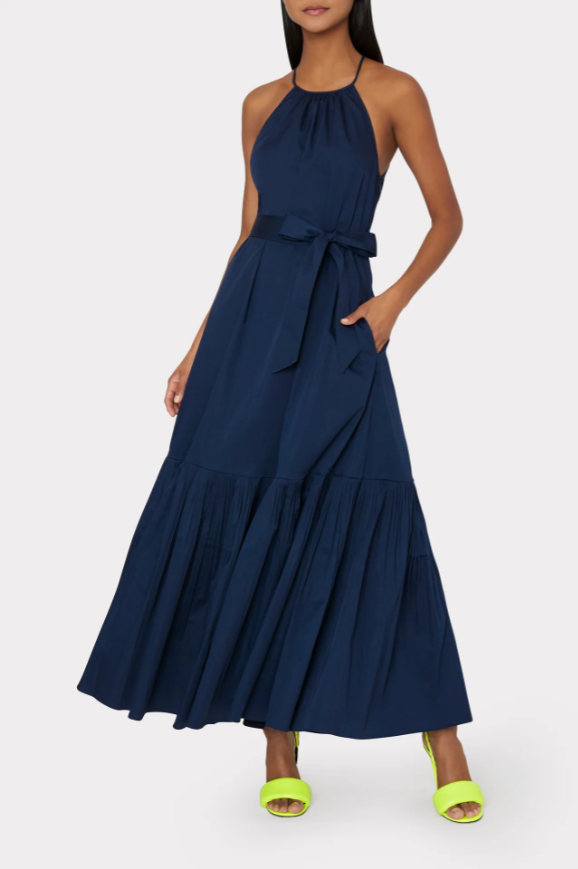 MILLY Niles Poplin Maxi Dress – Cortland Park Cashmere