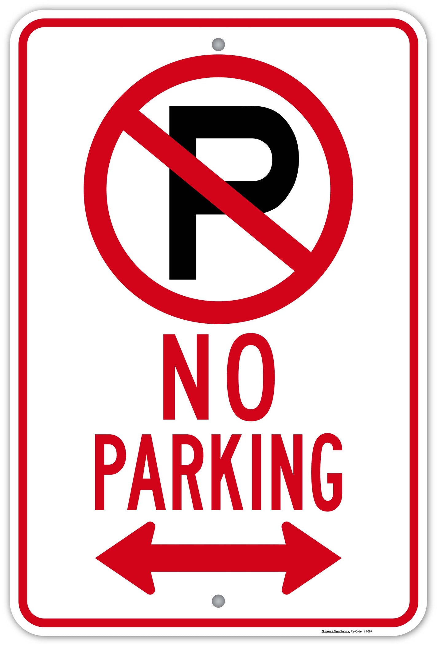 No Parking Symbol Sign - Double Arrow - Aluminum or Dibond | Made in ...