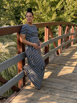 Stripe maxi dress with pockets
