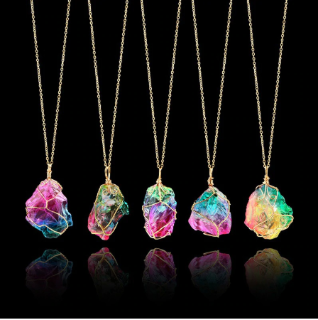gemstone crystal necklaces