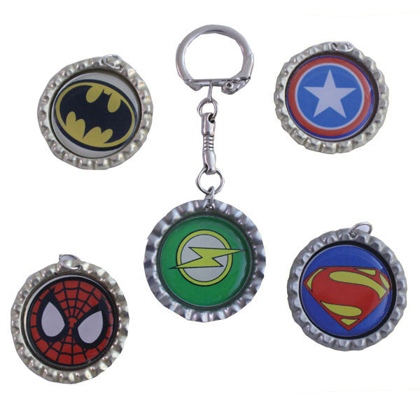 Super Hero Bottle Cap Key Chains Craftychimp A Unit Of Brainspa