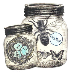 Large Butterfly and Bee Rubber Stamp