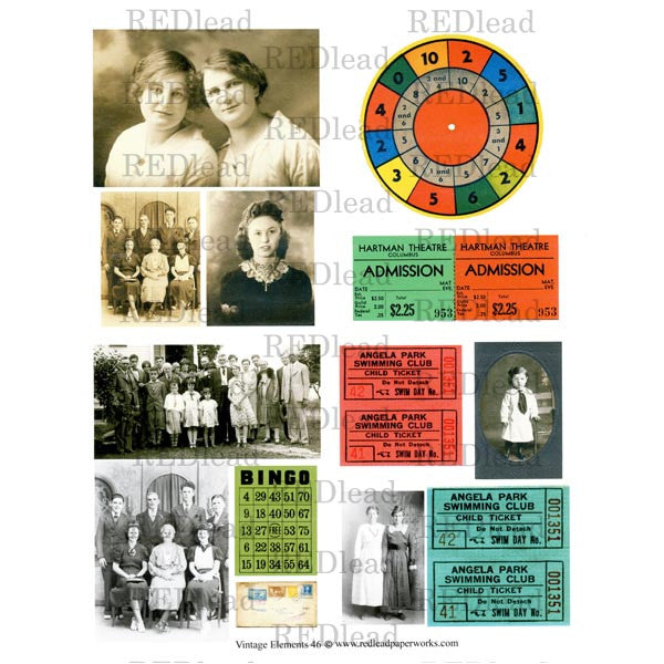 Collage Sheet Vintage Elements 46