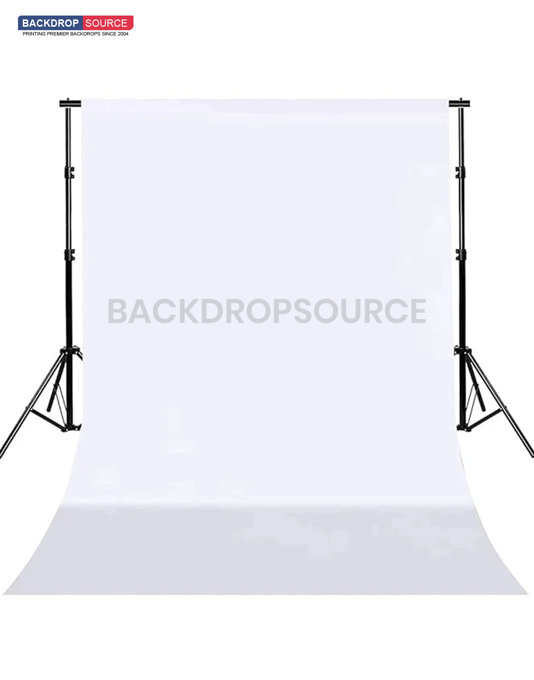 20ft W x 20ft H Photo White/ Black Backdrop with a Stand