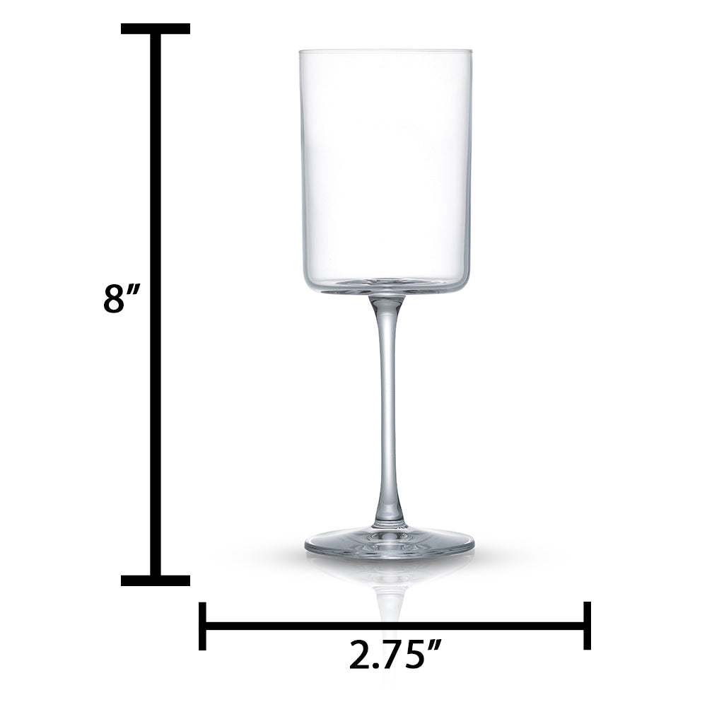 JoyJolt Claire Crystal White Wine Glasses 11.4 oz, Set of 2