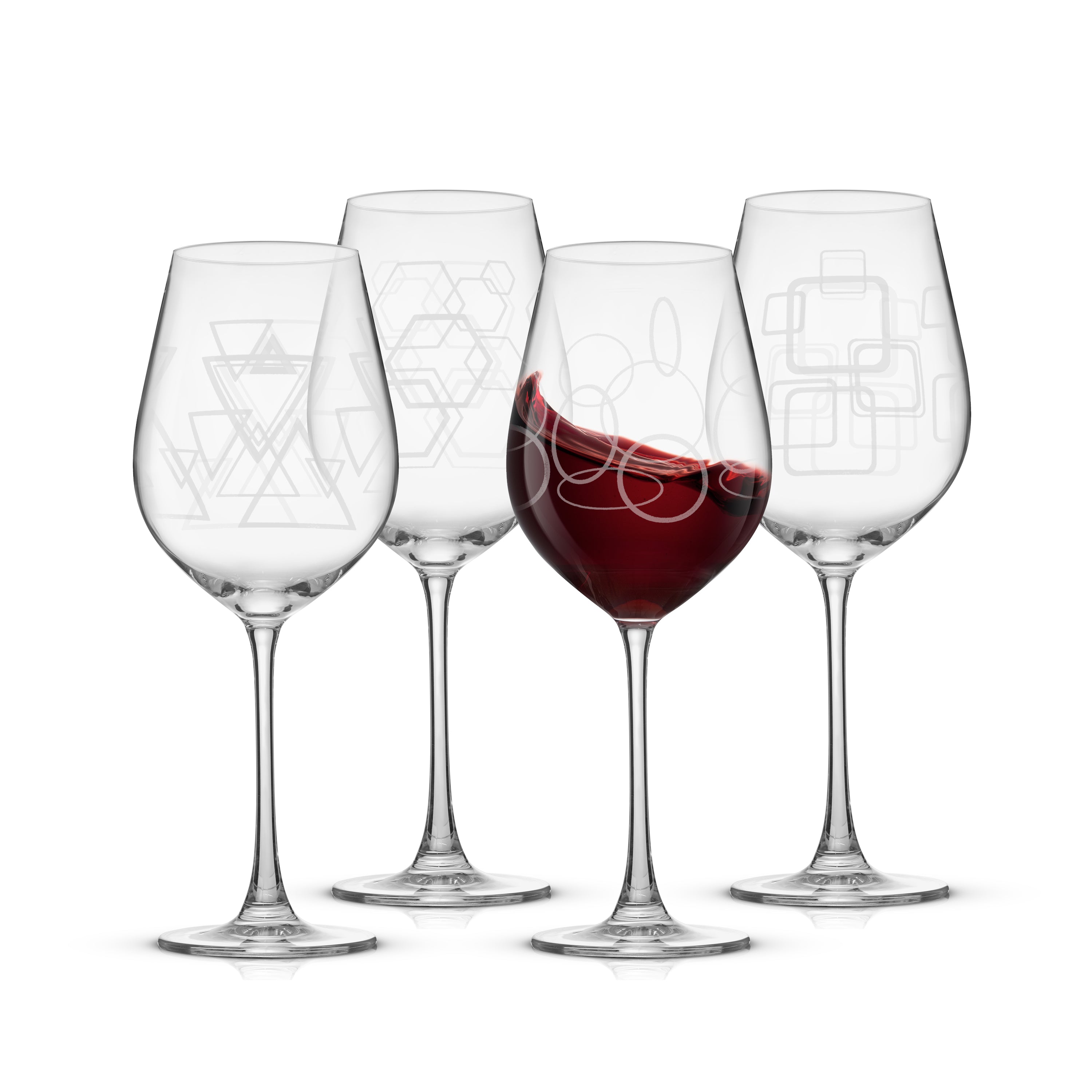 QIANXI 4 - Piece 14oz. Glass White Wine Glass Stemware Set