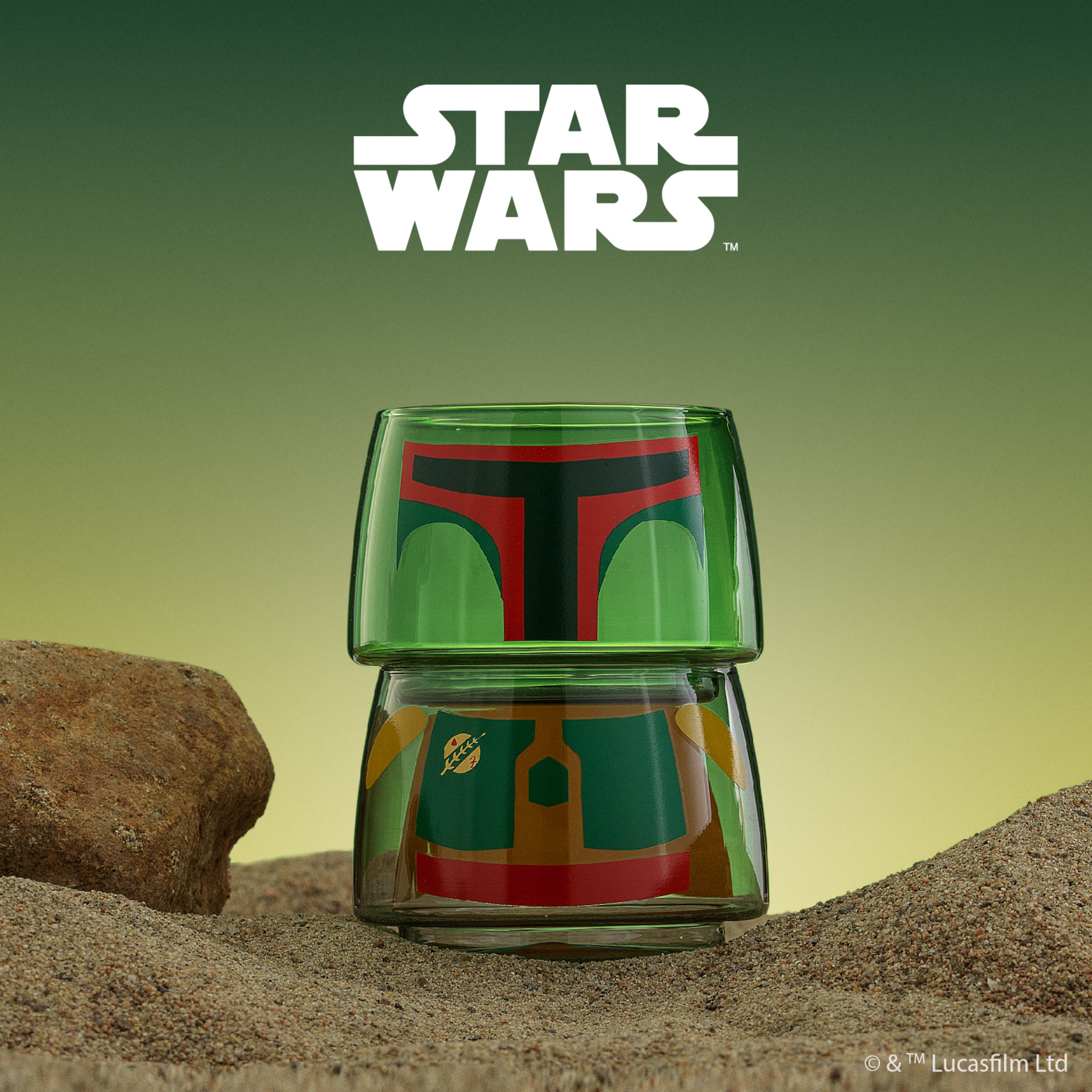 JoyJolt Star Wars Helmets Wine Glass Set