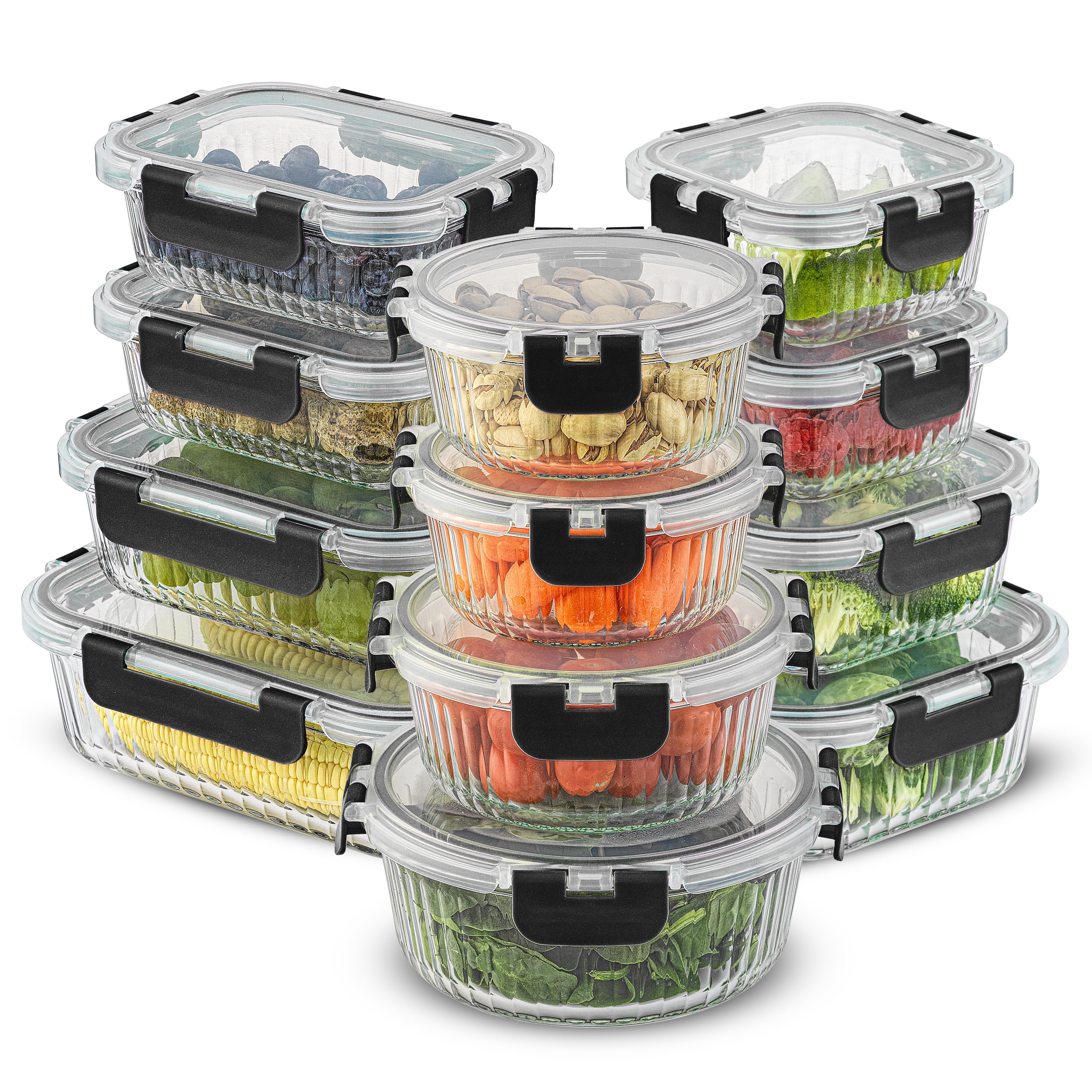 Joyjolt 3-sectional Divided Food Prep Food Storage Containers With Lids -  Set Of 5 - Grey : Target