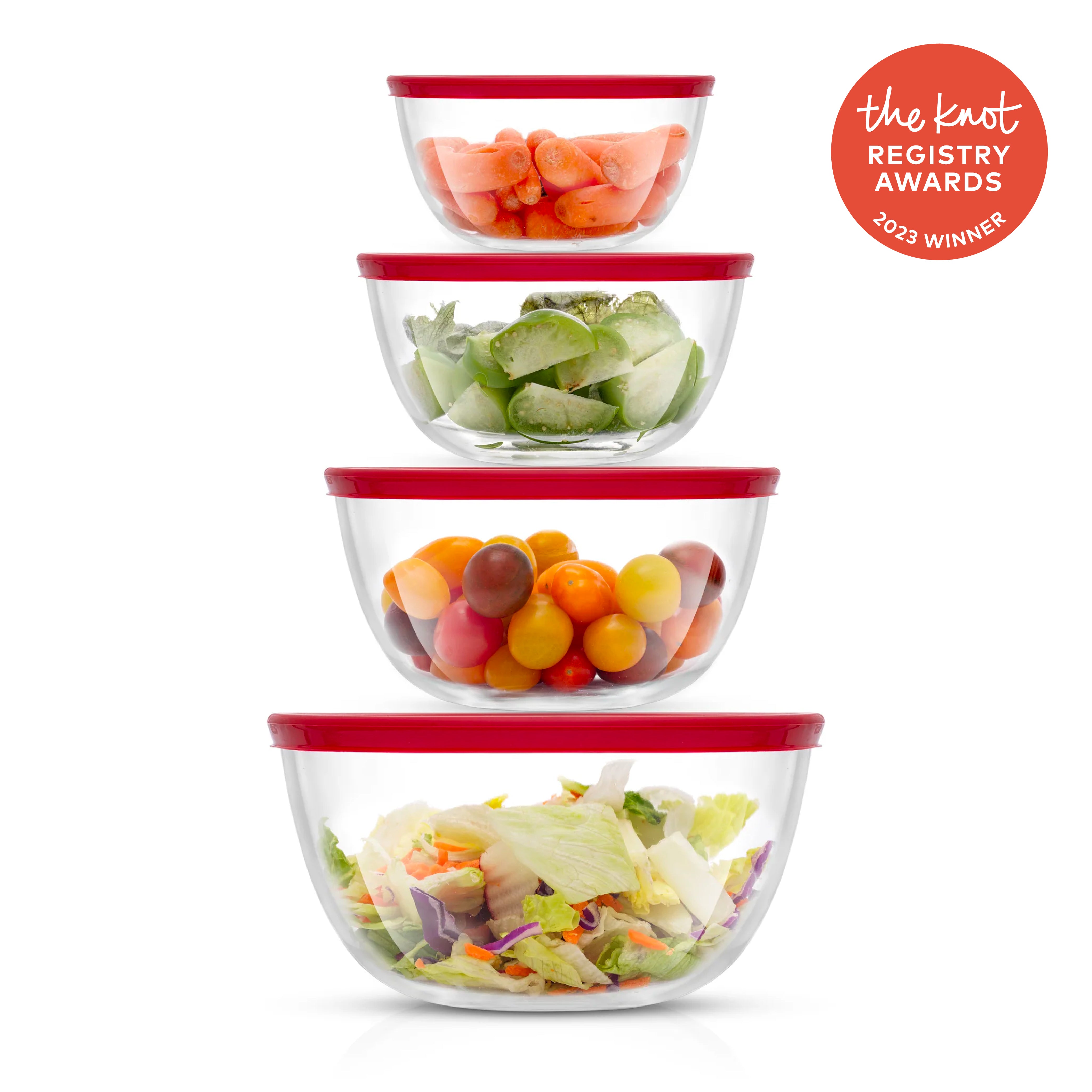 JoyJolt 24-Pack Multisize Glass BPA-Free Reusable Food Storage