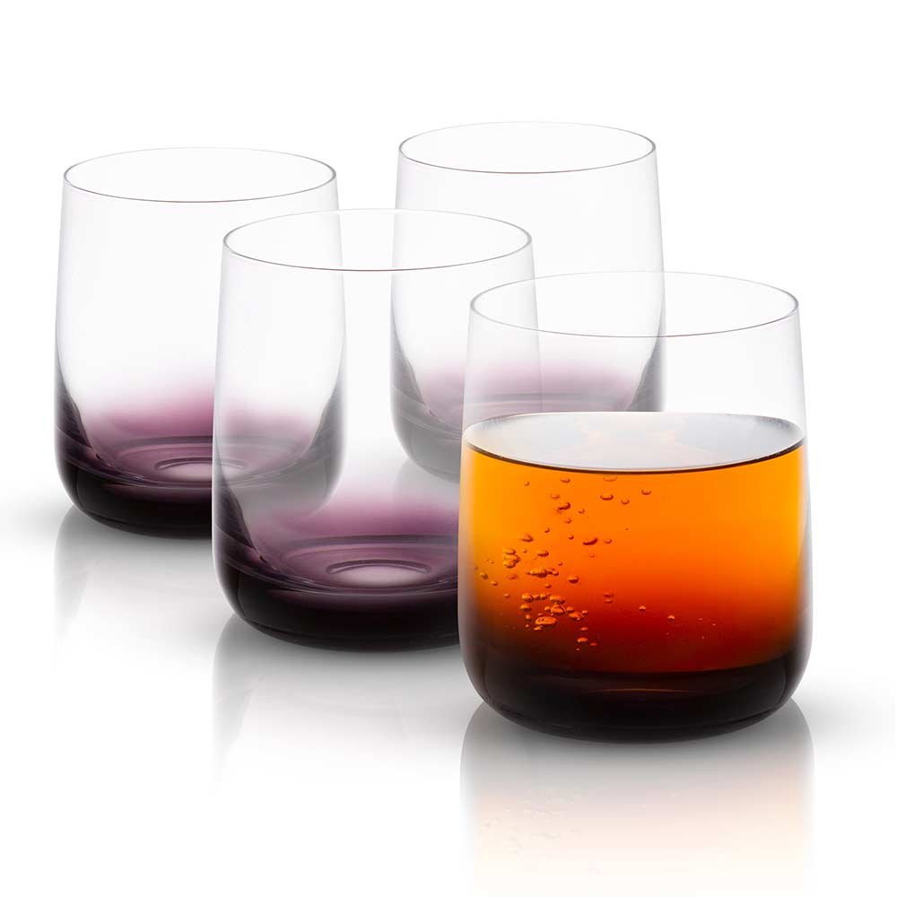 JoyJolt Aurora Set of 4 (8.1 oz) Crystal Whiskey Glasses