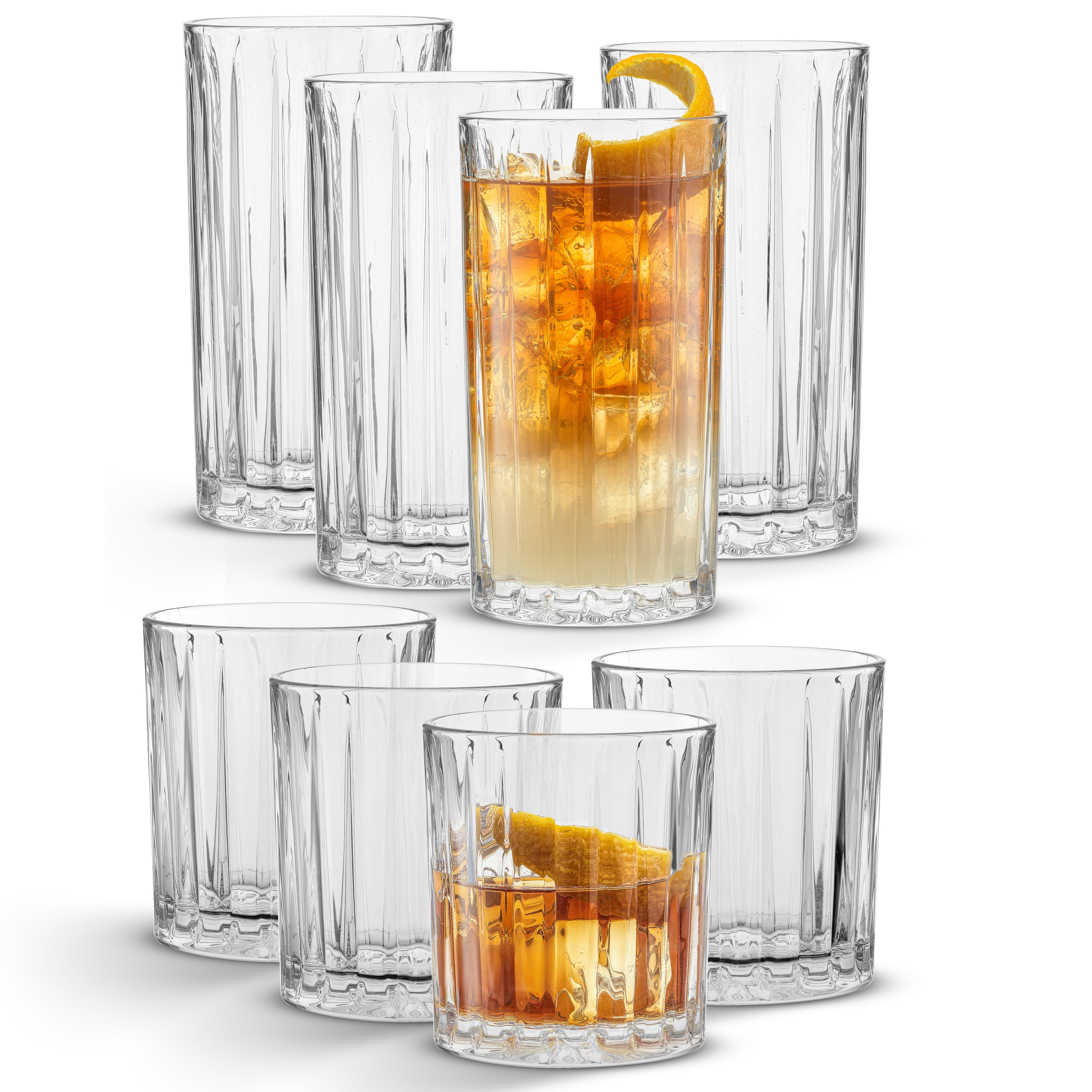 JoyJolt Hue Highball Glasses Set of 6 Tall Drinking Glasses. 13oz Cocktail  Glasses, Bourbon Whiskey …See more JoyJolt Hue Highball Glasses Set of 6