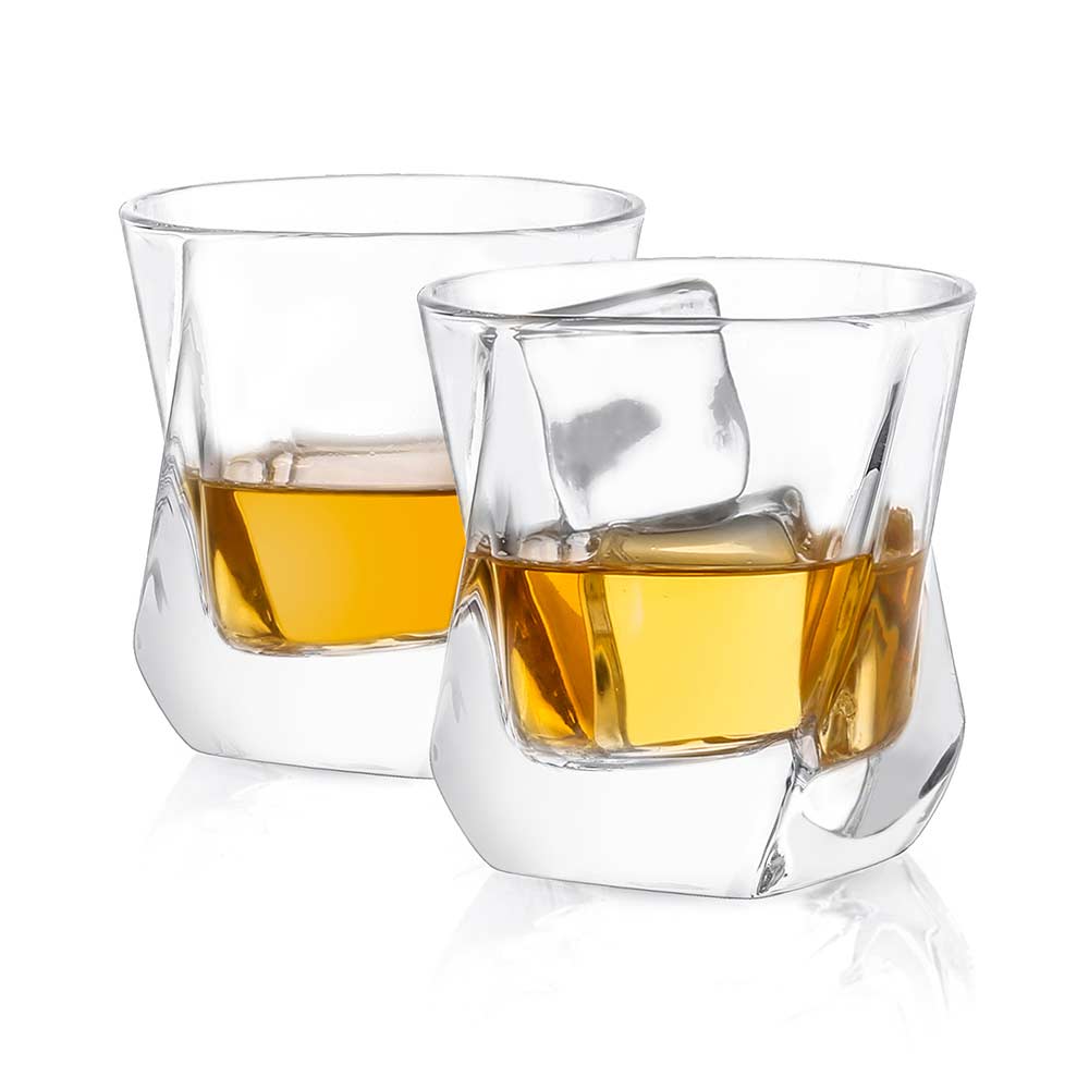 JoyJolt® Carre Square Heavy Base Crystal Whiskey Glasses, 4ct.