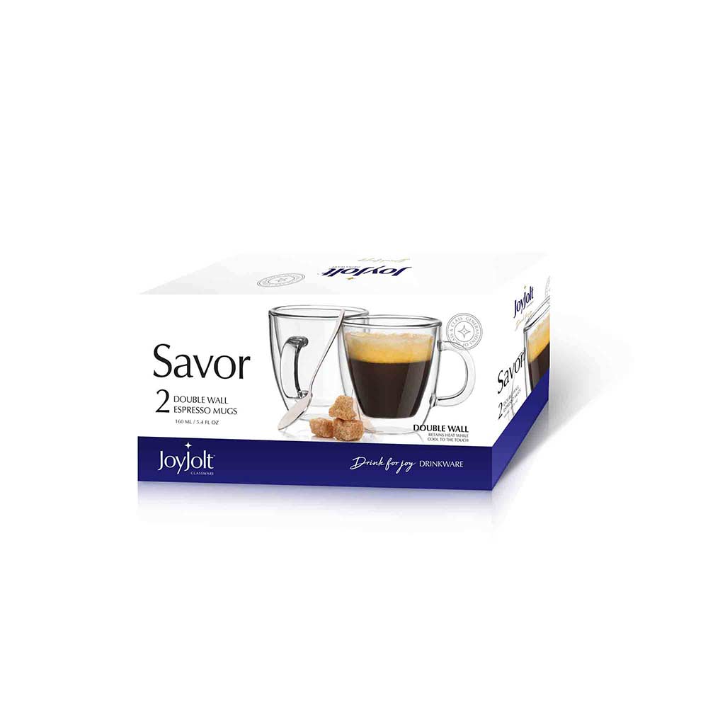 joyjolt savor double wall insulated glasses espresso mugs