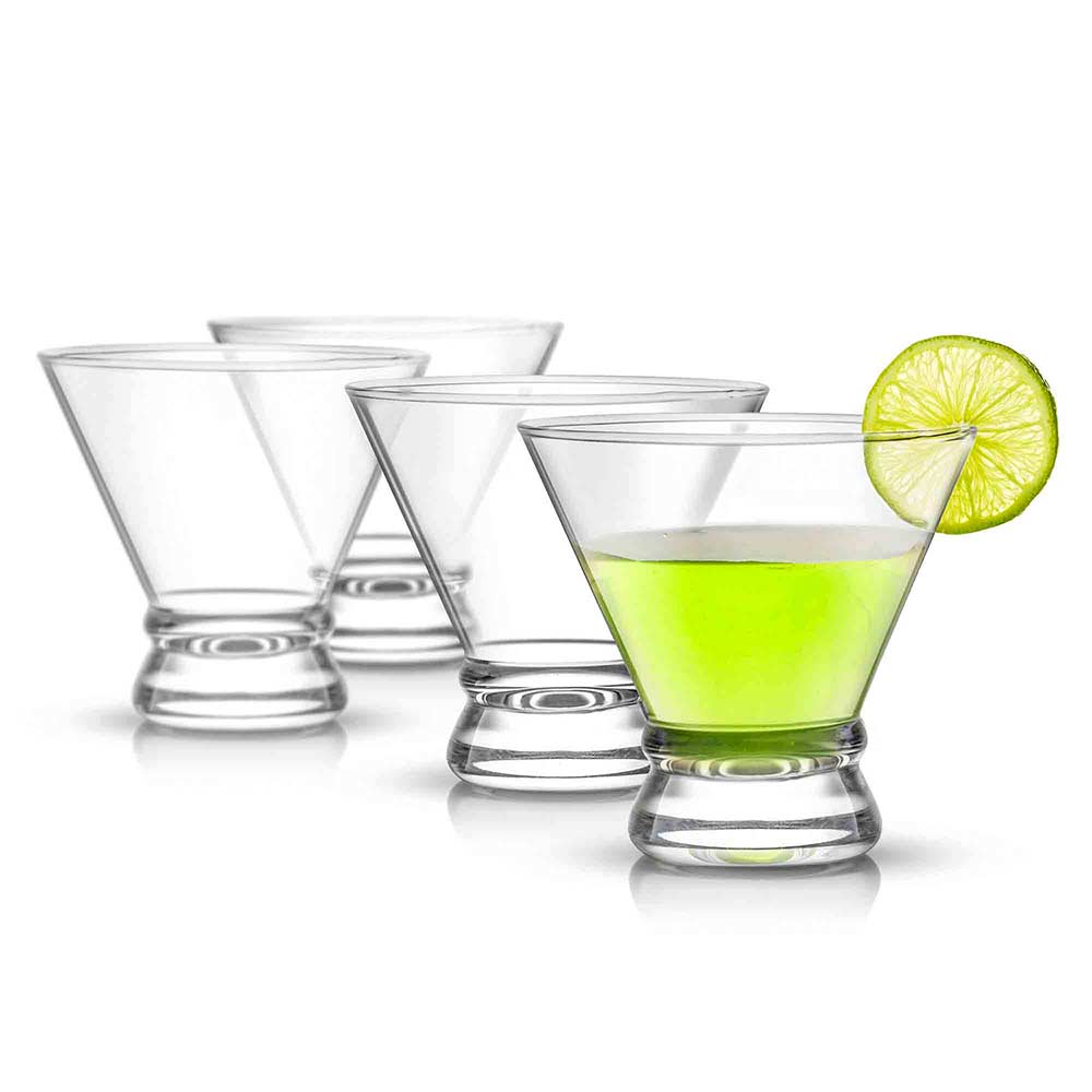 JoyJolt Carre Square Martini Glass 8 oz. Cocktail Glass (Set of 2)