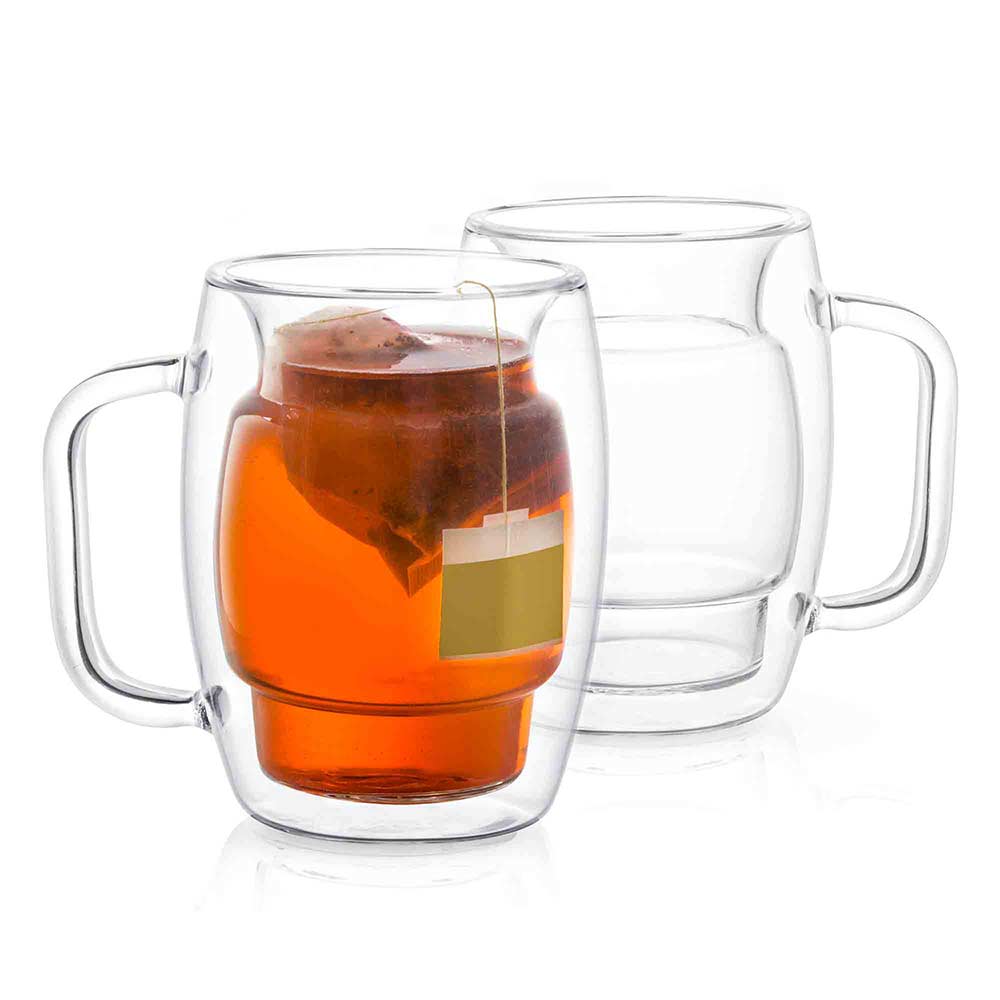 10 oz. Crystallite Double Wall Glass Coffee Mug