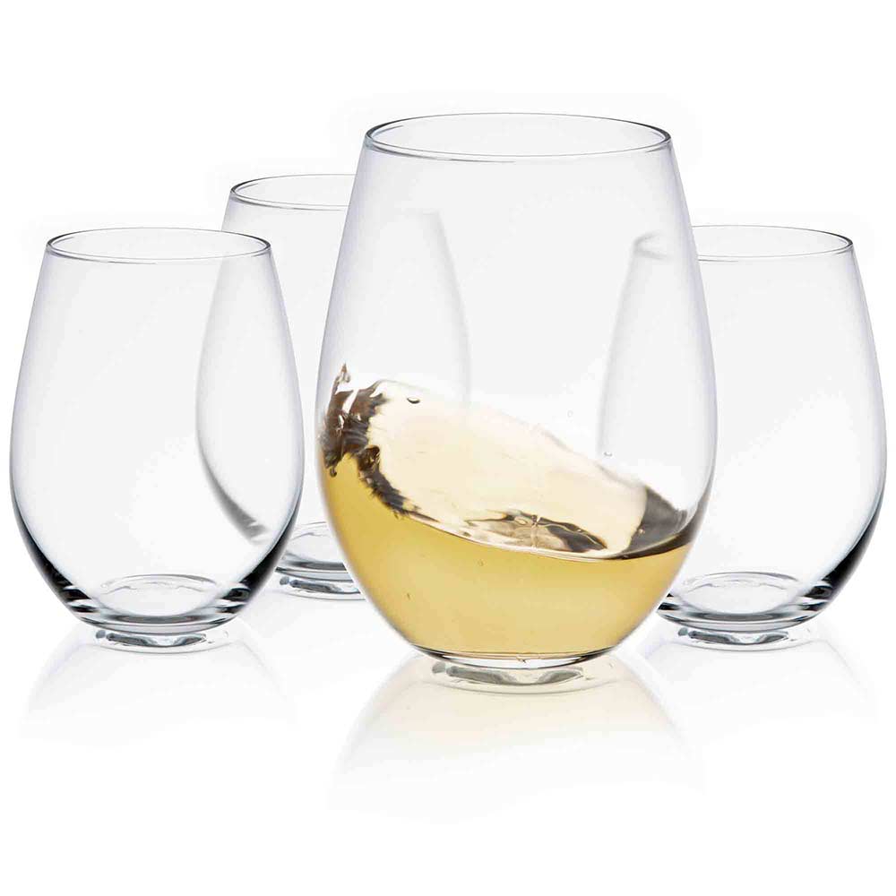 JoyJolt HUE Stemless Wine Glass Set. Large 15 oz Stemless Wine Glasses –  Advanced Mixology