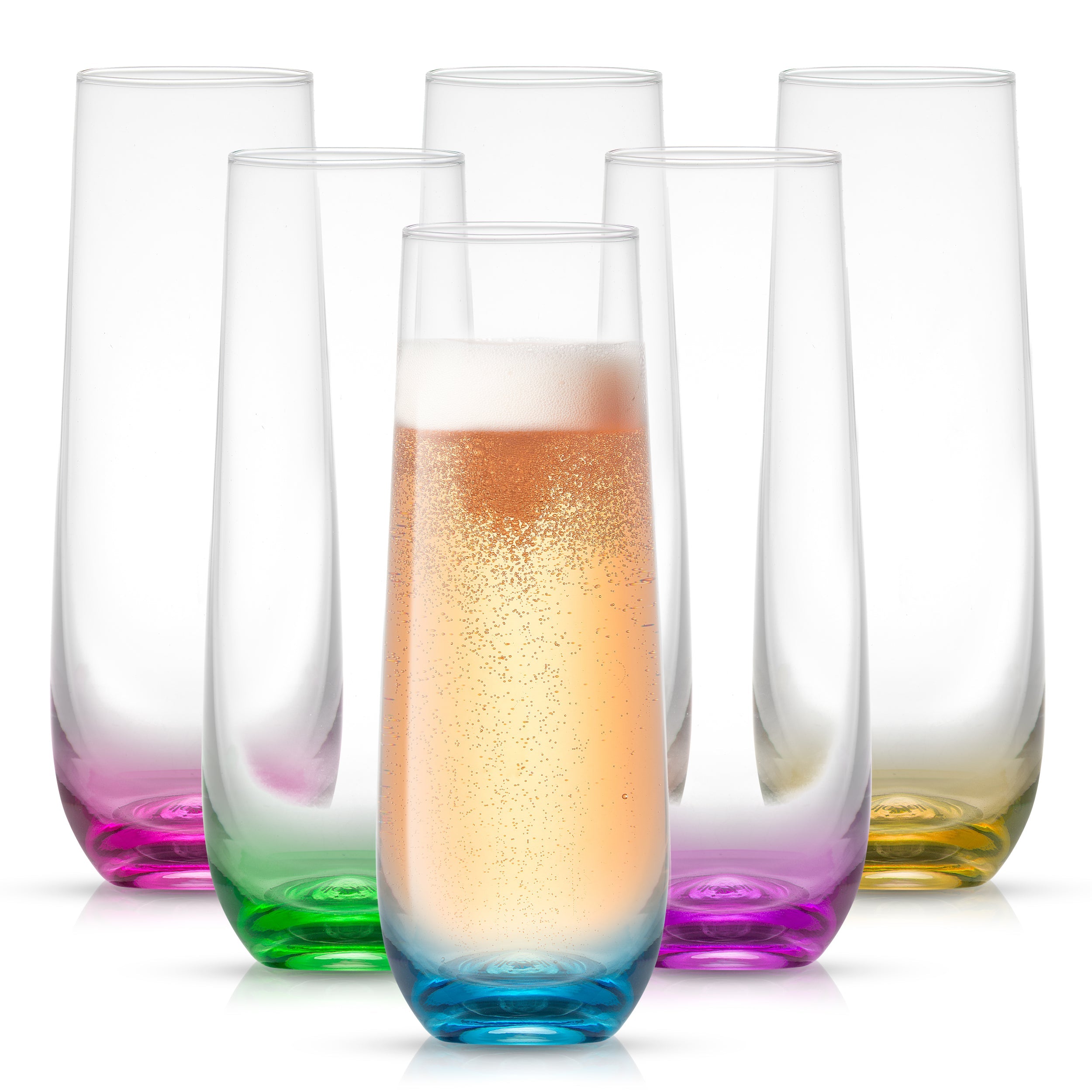 JoyJolt Champagne Flutes – Claire Collection Crystal Champagne