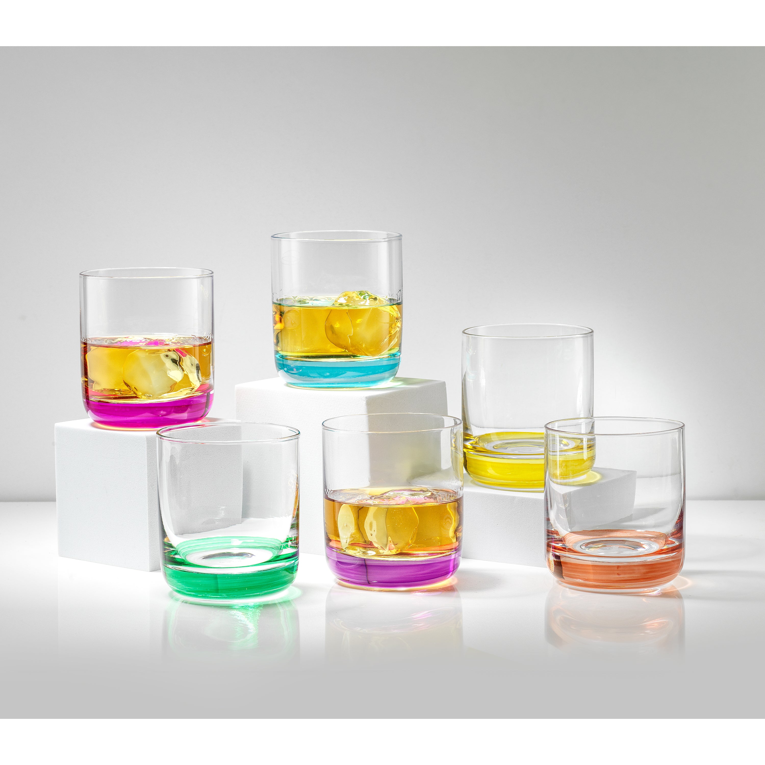 Vergemakkelijken wolf mate Hue Colored Double Old Fashion Whiskey Glass Tumbler - 10 oz - Set of –  JoyJolt