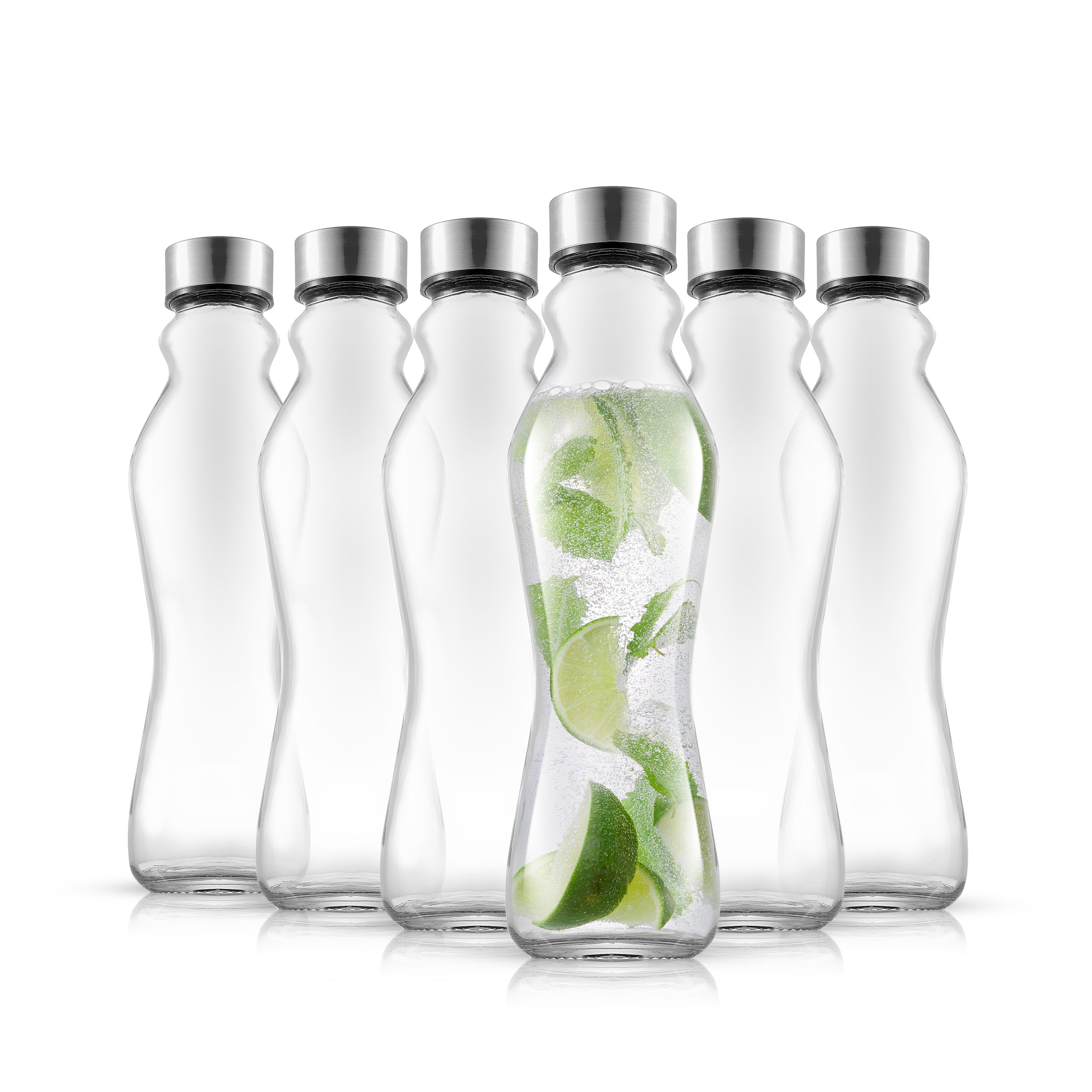 Glass Water Bottle with Lid - Still