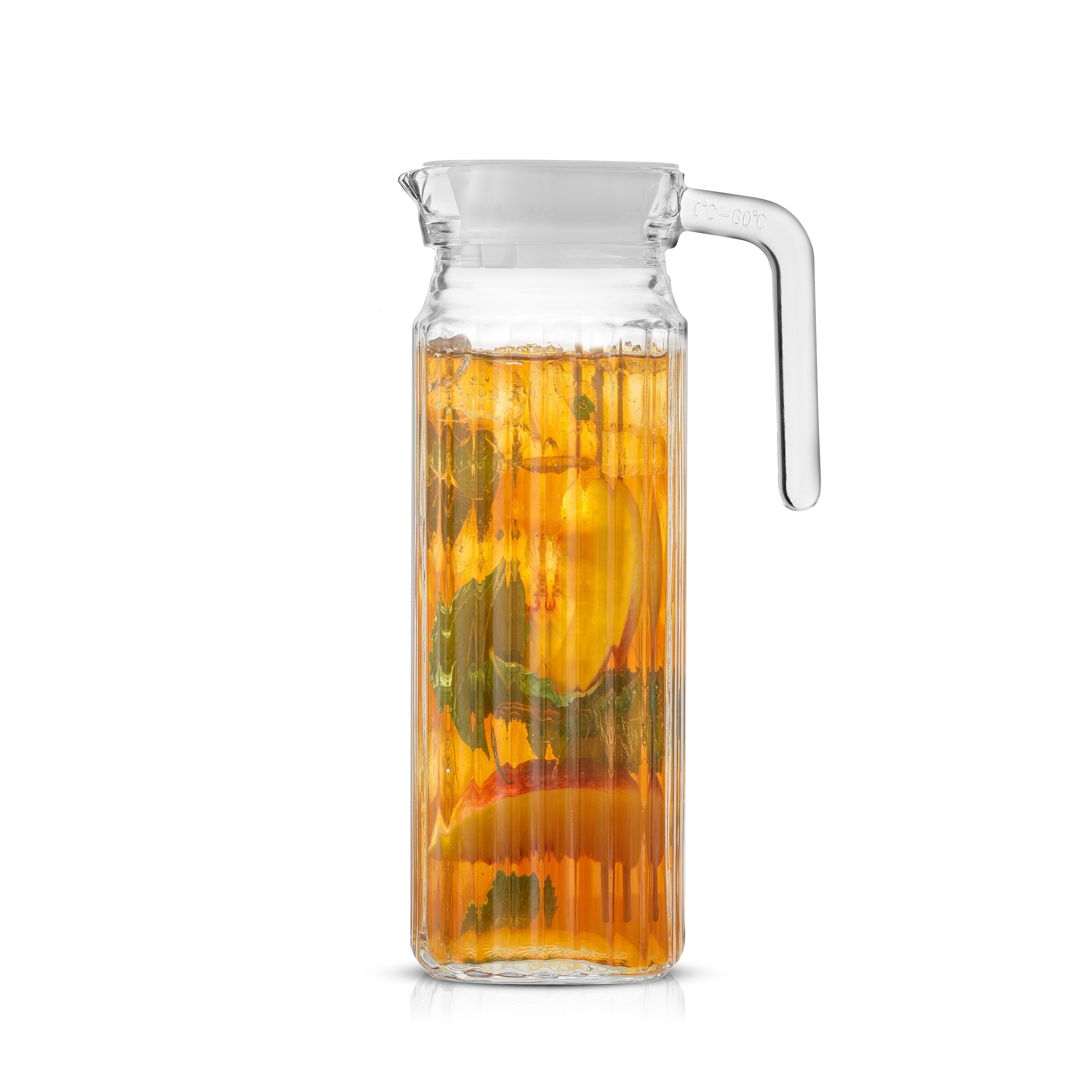 JoyJolt Breeze Glass Drink Water Pitcher with Stainless Steel Lid - 50 oz - Clear