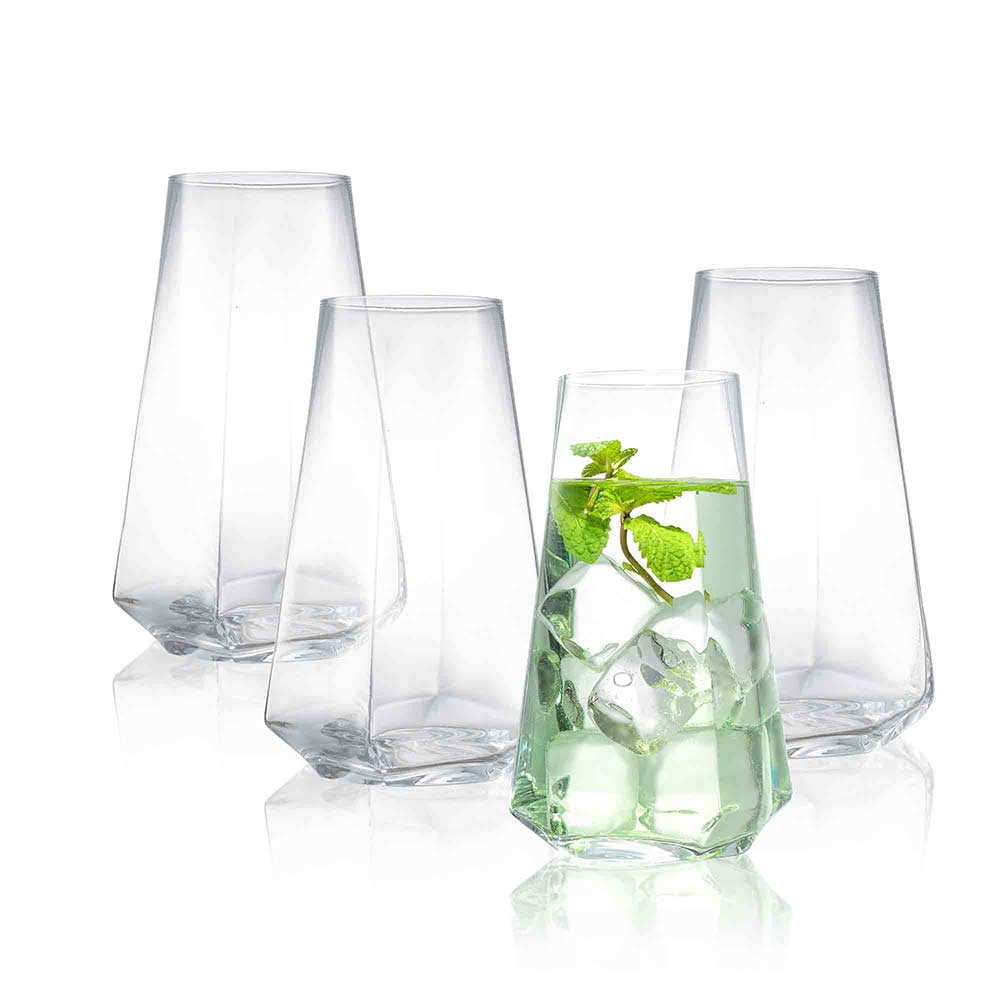 JoyJolt Faye 13 oz Highball Glasses Set of 6 Drinking Glasses - Bed Bath &  Beyond - 31946577