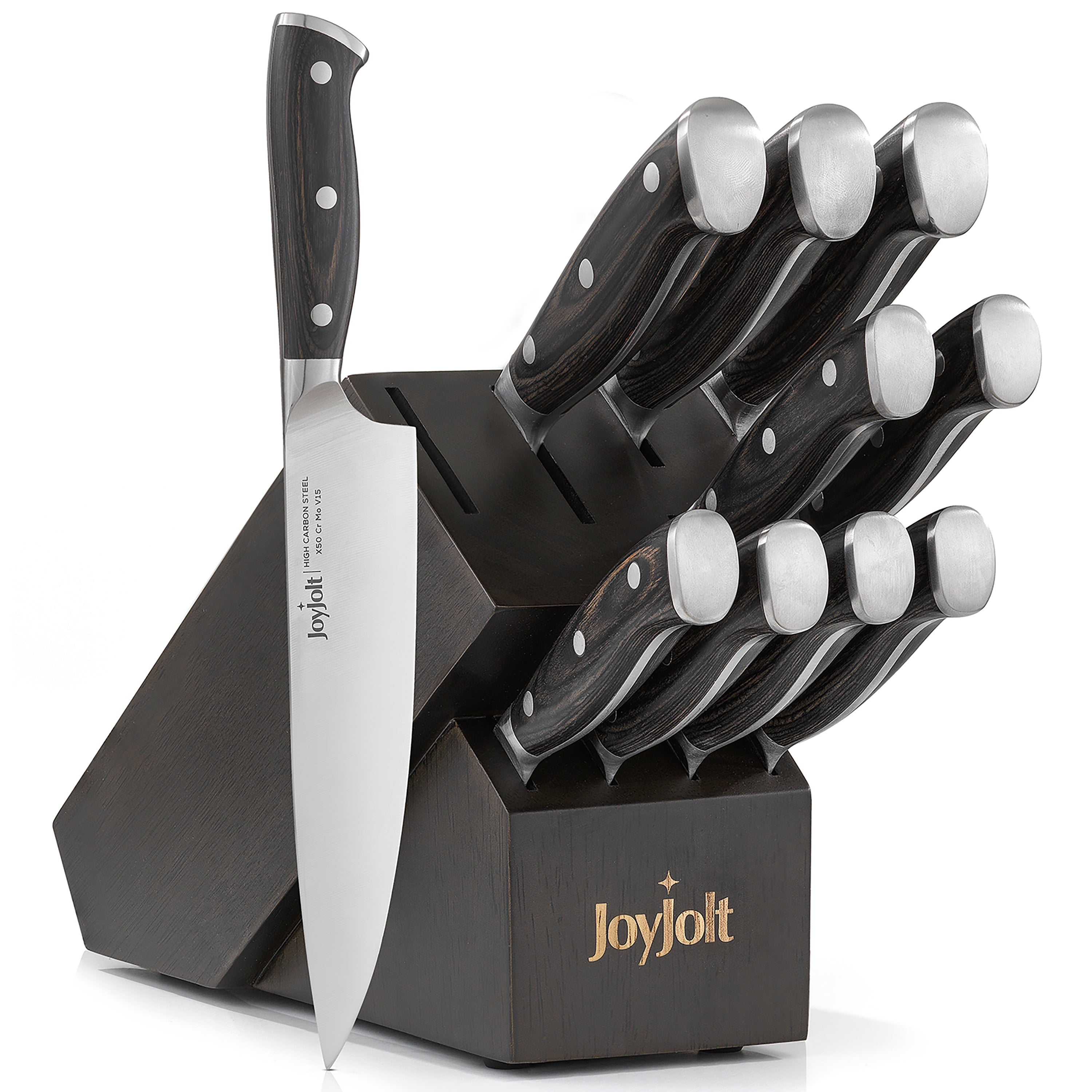 JoyJolt Multi Color 12-Piece Stainless Steel Multi Purpose Kitchen Knife Set  - Knives and 6 Blade Covers (Set of 6) JKN11905 - The Home Depot