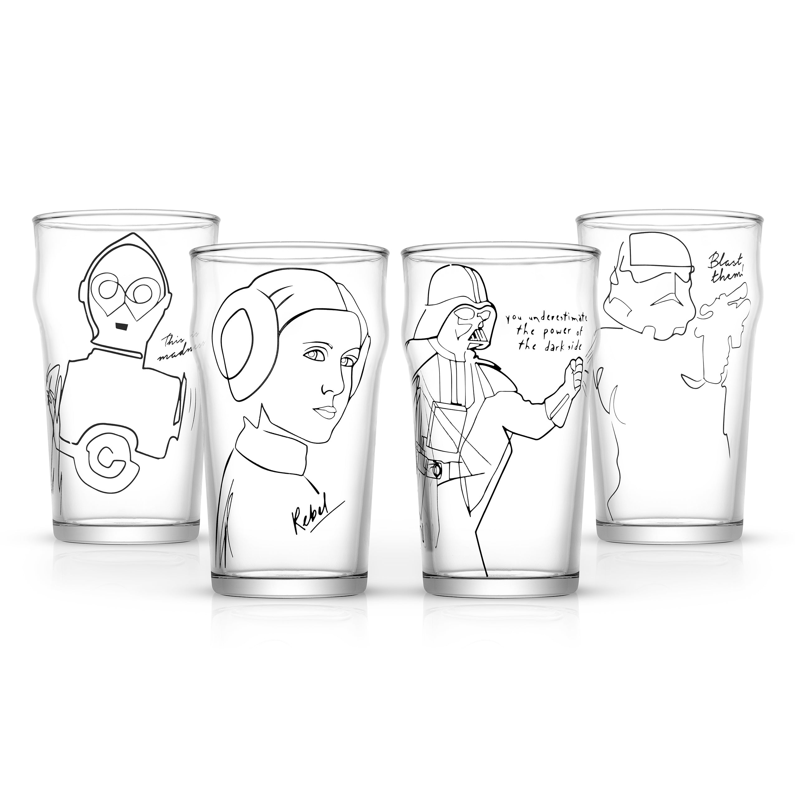 JoyJolt® Star Wars™ 15oz. Ugly Sweater Collection Stemless Drinking Glass,  4ct.