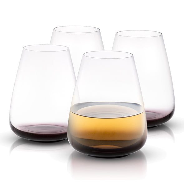 JoyJolt HUE Stemless Wine Glass Set. Large, 15 oz, Stemless,  Set of 6. Short Wine Tumblers for White Wine, Red Wine, Water, No Stem  Margarita Glasses, Colored: Wine Glasses