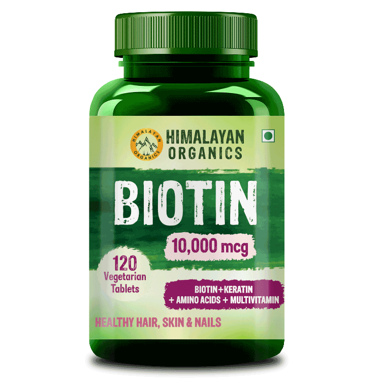 Biotin for Skin Hair and Nails added with Keratin and Amino Acids – The  Himalayan Organics
