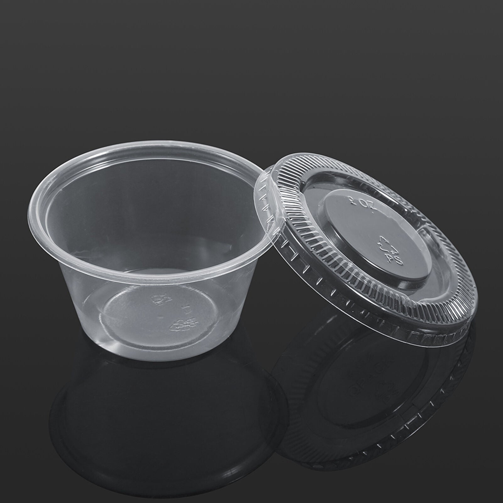 Plastic 1oz Sauce Container with Hinged Lids SC1 25ml