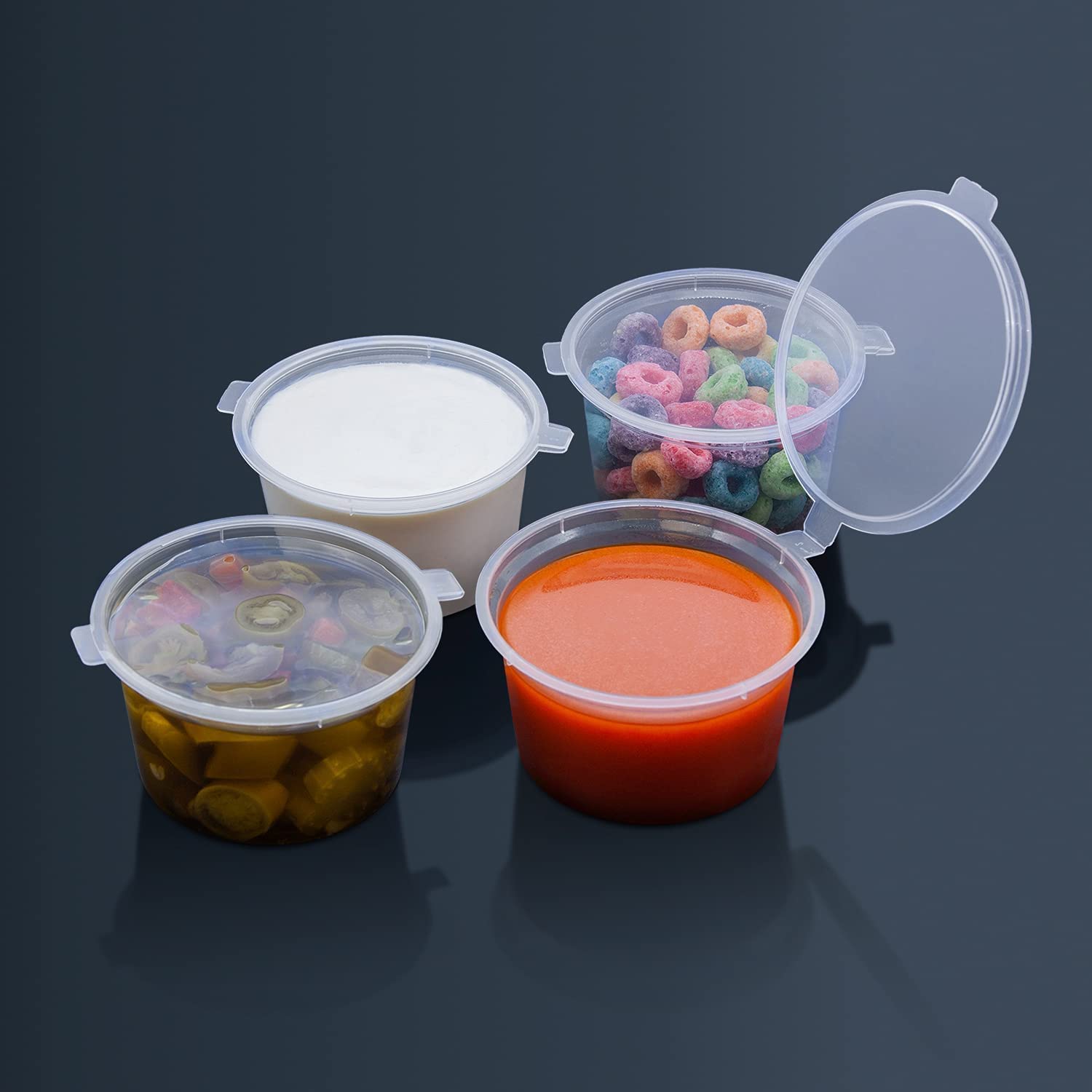 1oz Sauce Container with Hinged Lid (1000pcs/ctn）