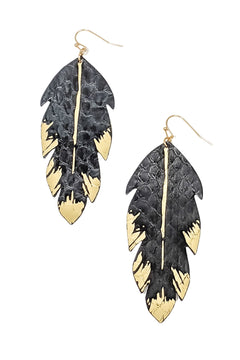 Nolene Earrings in Black & gold