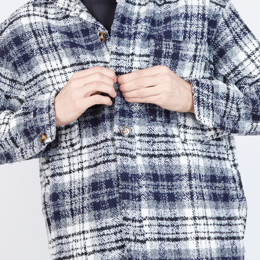 Fucking Awesome - Heavy Flannel Oversirt (Navy/White)