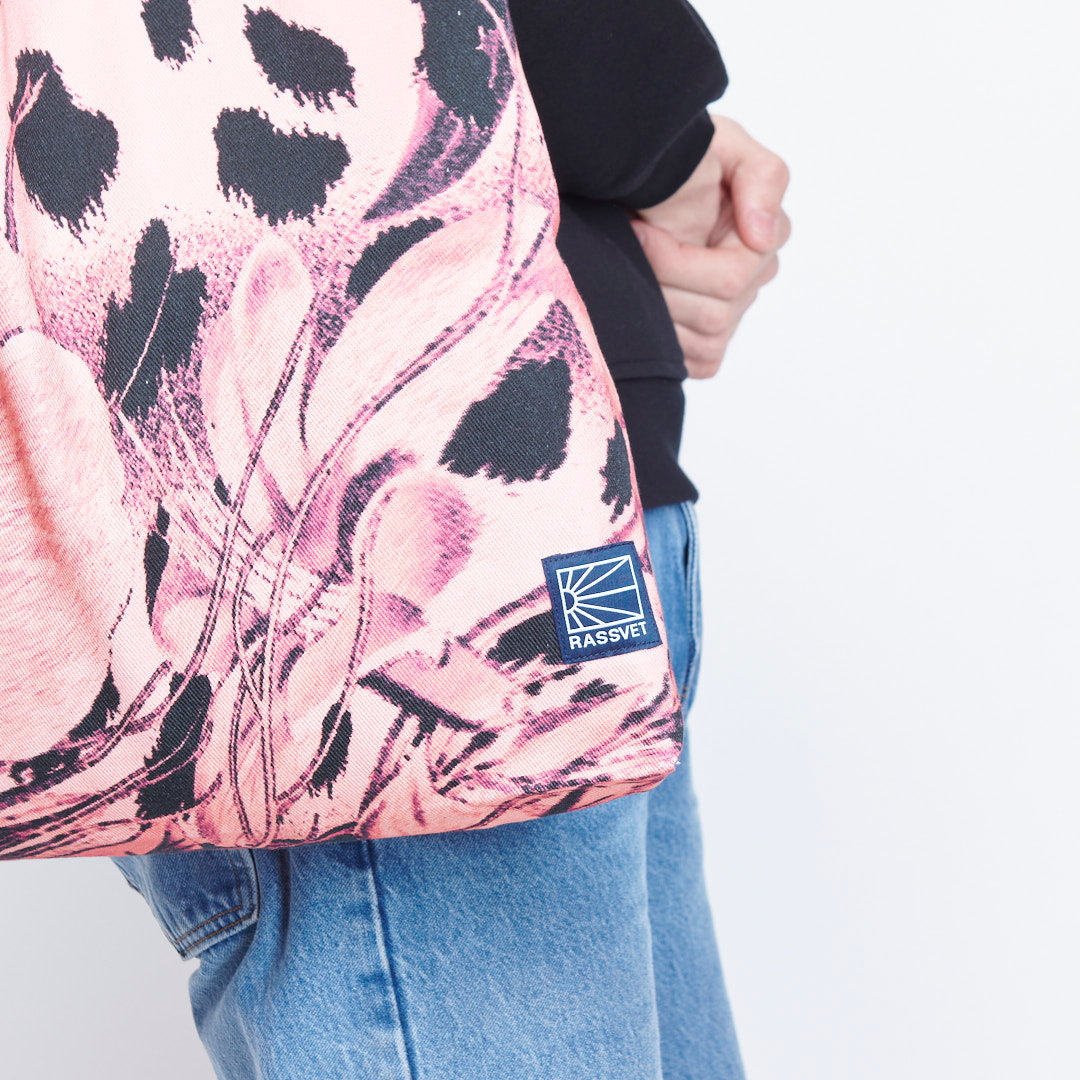 Rassvet - Flower Print Denim Tote Bag (Pink) – MILK STORE