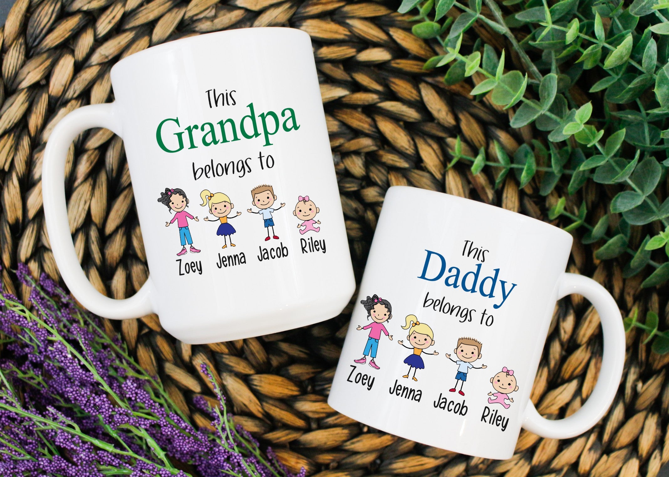Download Fathers Day Mug Grandpa Or Daddy Mug Stick Figure Grandchildren Mug Fathers Day Gift Freeshipping Laceyraedesigns
