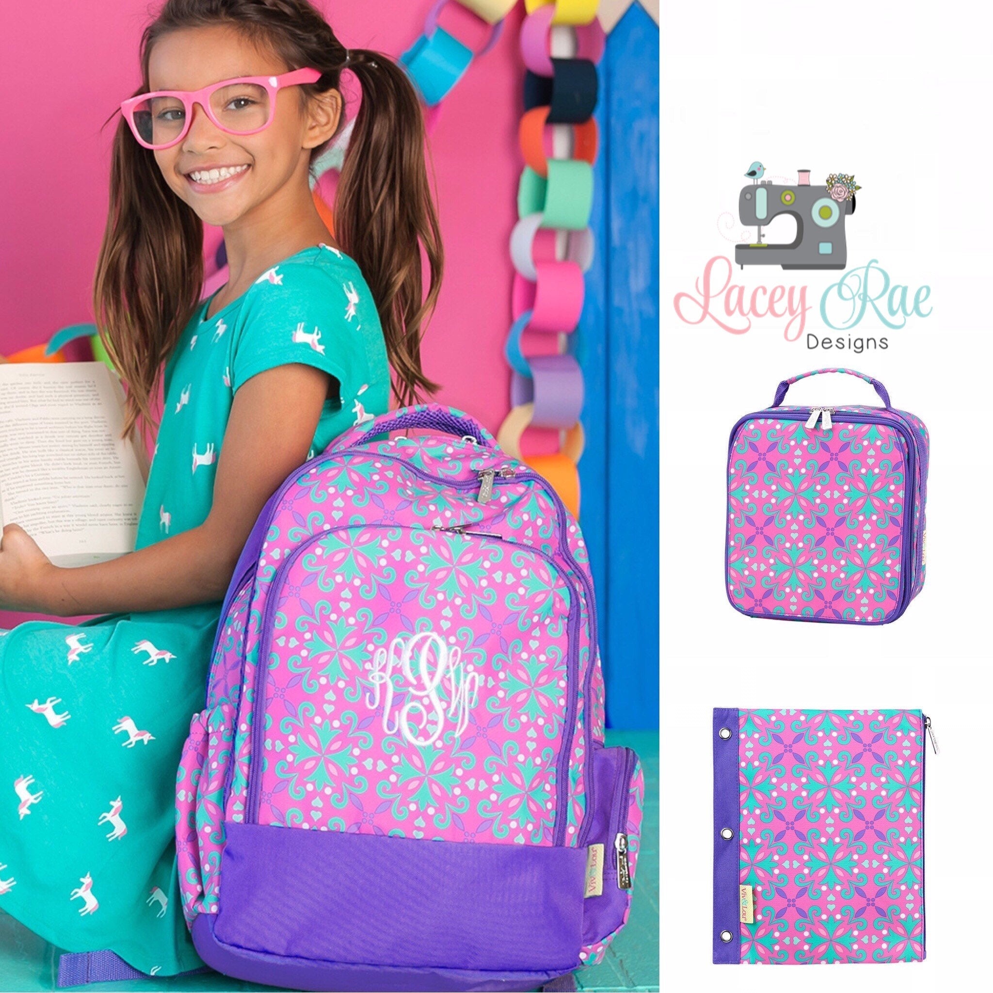 personalized backpack and lunchbox set