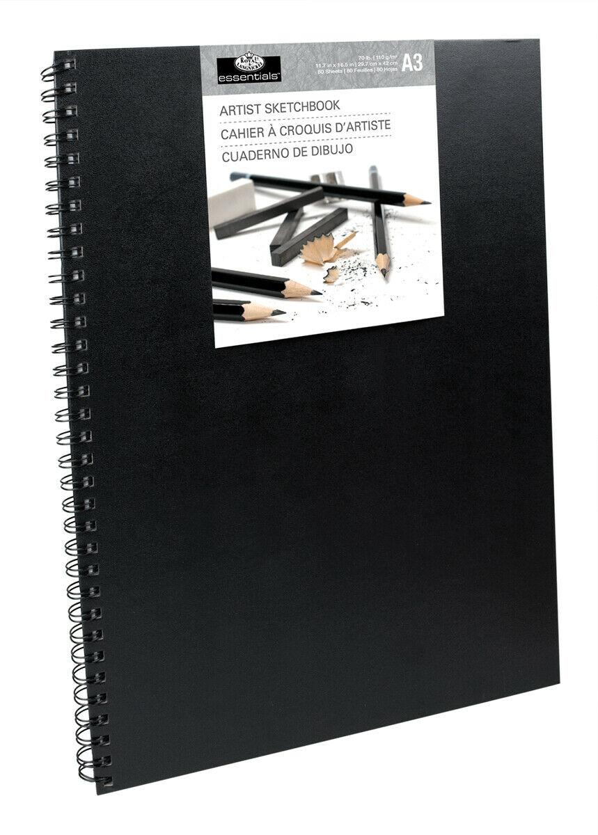 Royal & Langnickel Black A3 Spiral Sketchbook