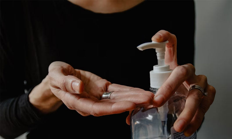 woman with refillable soap