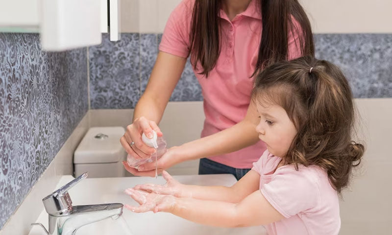 teaching hand wash