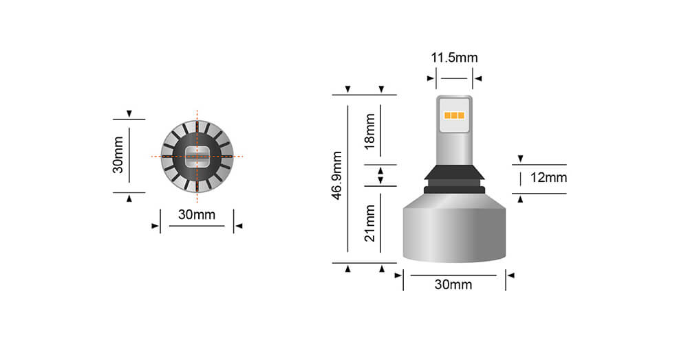 1,000 LUMEN T10 / T15 REVERSE LED UPGRADE (PAIR)