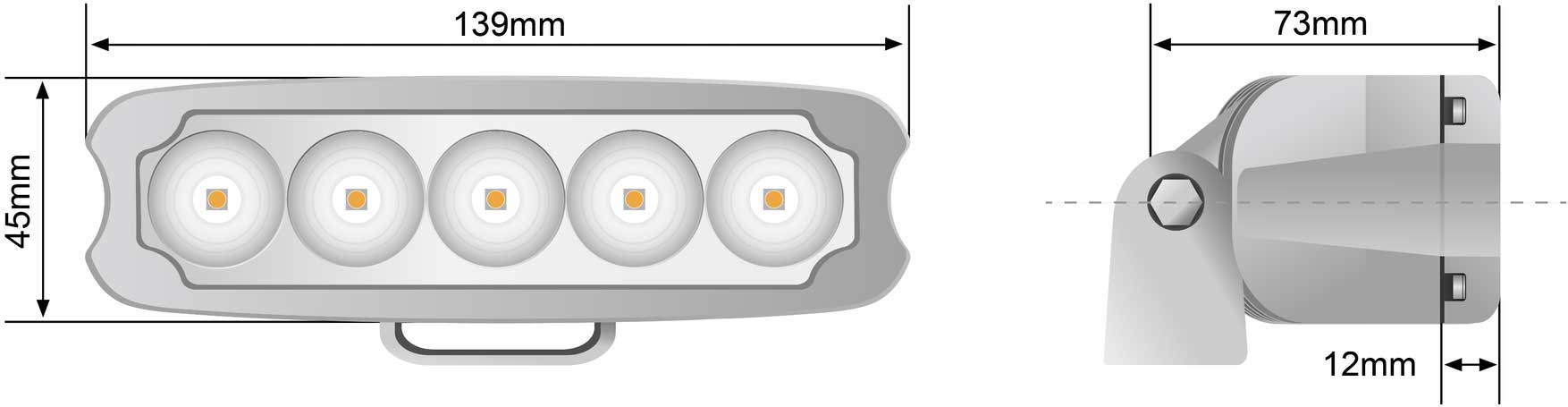 STEDI Marine White 25W Slim LED Flood Light