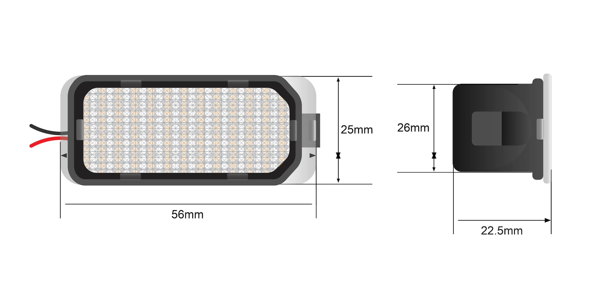 Stedi LED License Plate Light Assembly 12V Universal Fitment