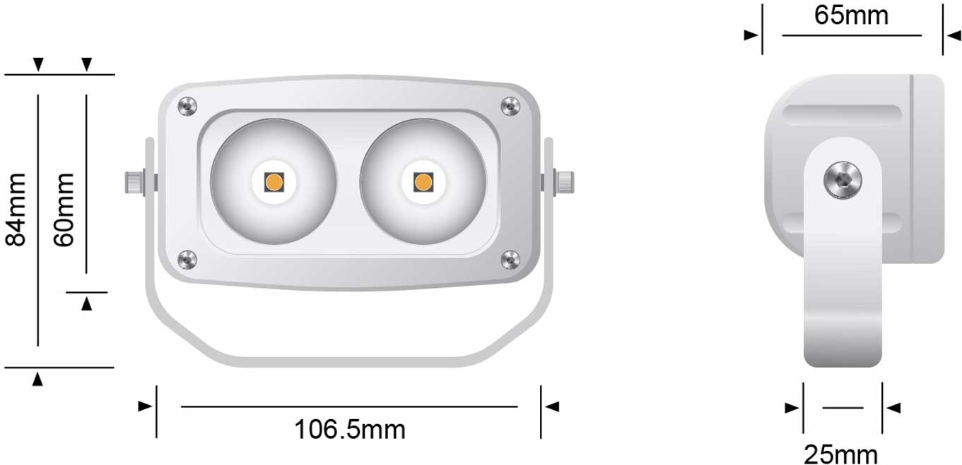 STEDI Marine White 20W LED Flood Light