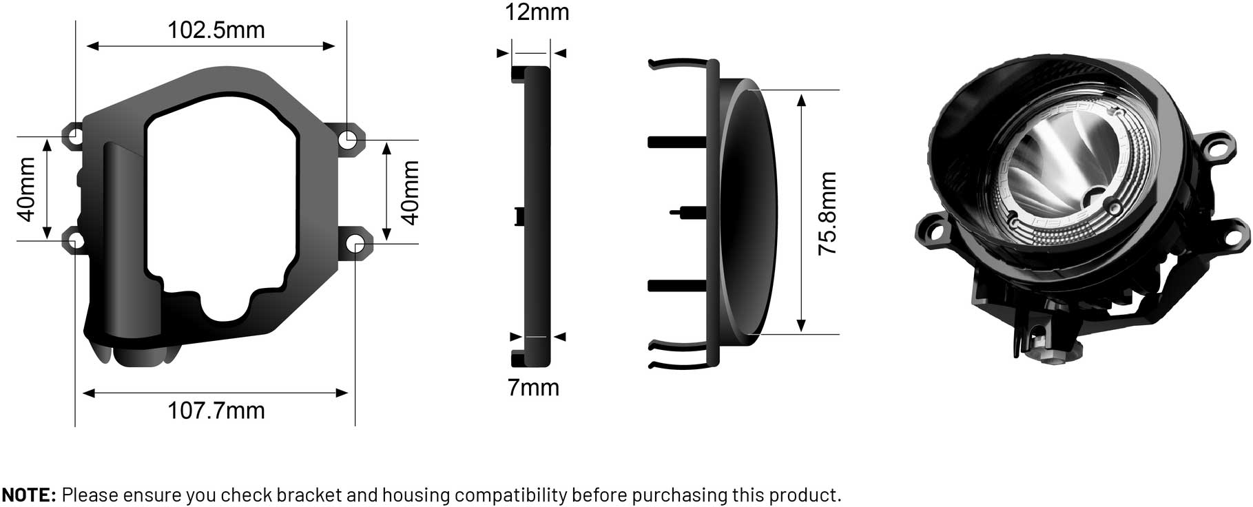 STEDI Boost Integrated Driving Light for Type-B Fogs