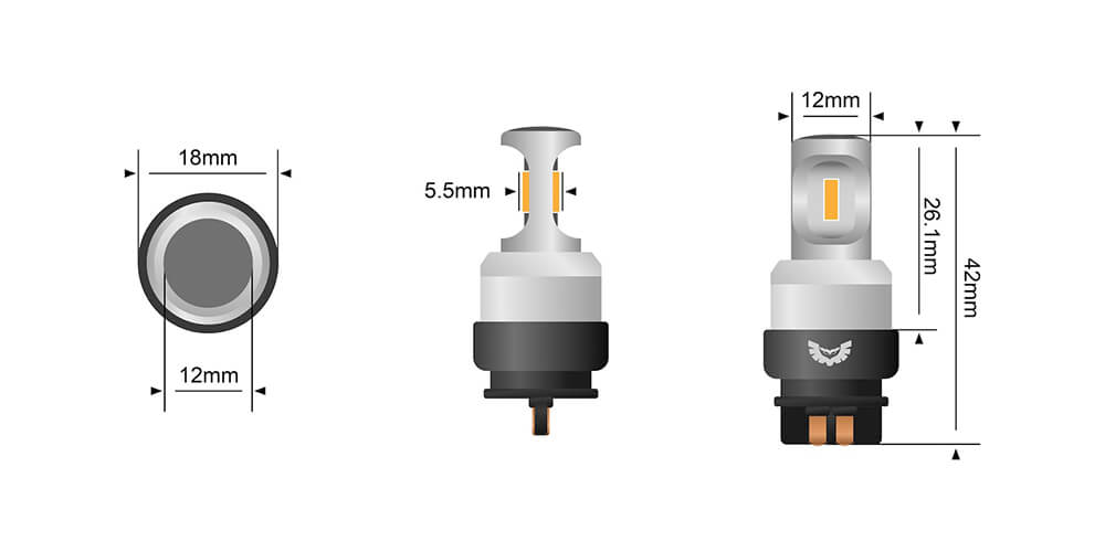 PWY24W LED BULBS (PAIR)