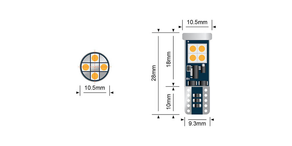 T10 / T15 (W5W / W16W) WEDGE LED BULBS (PAIR)