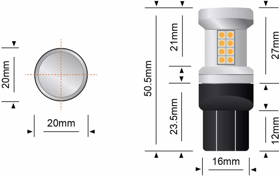 STEDI T20 (7440, 7443) Wedge LED Bulbs (Pair)