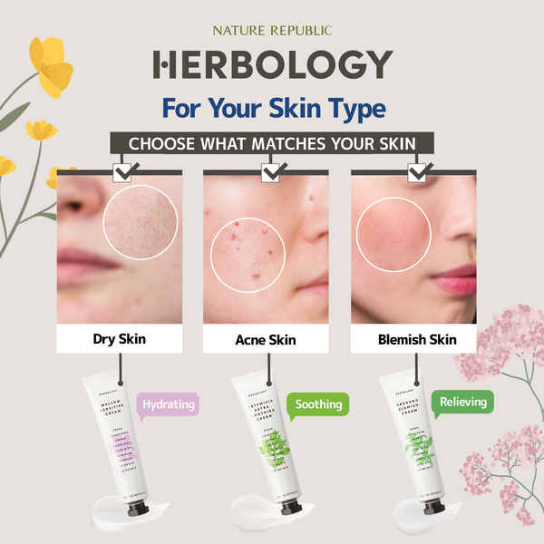 nature republic herbology creams for different skin concerns